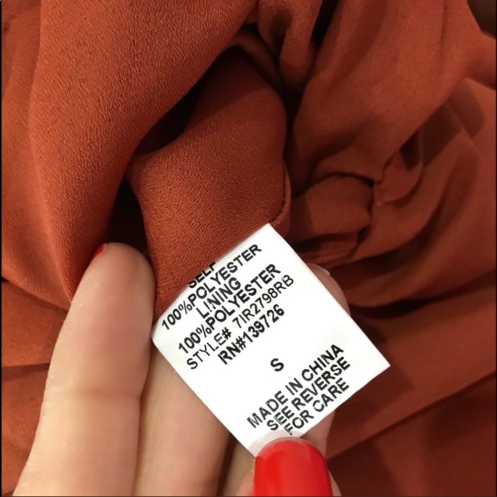 Rust Plunging Neckline Jumpsuit - Picture 9 of 11